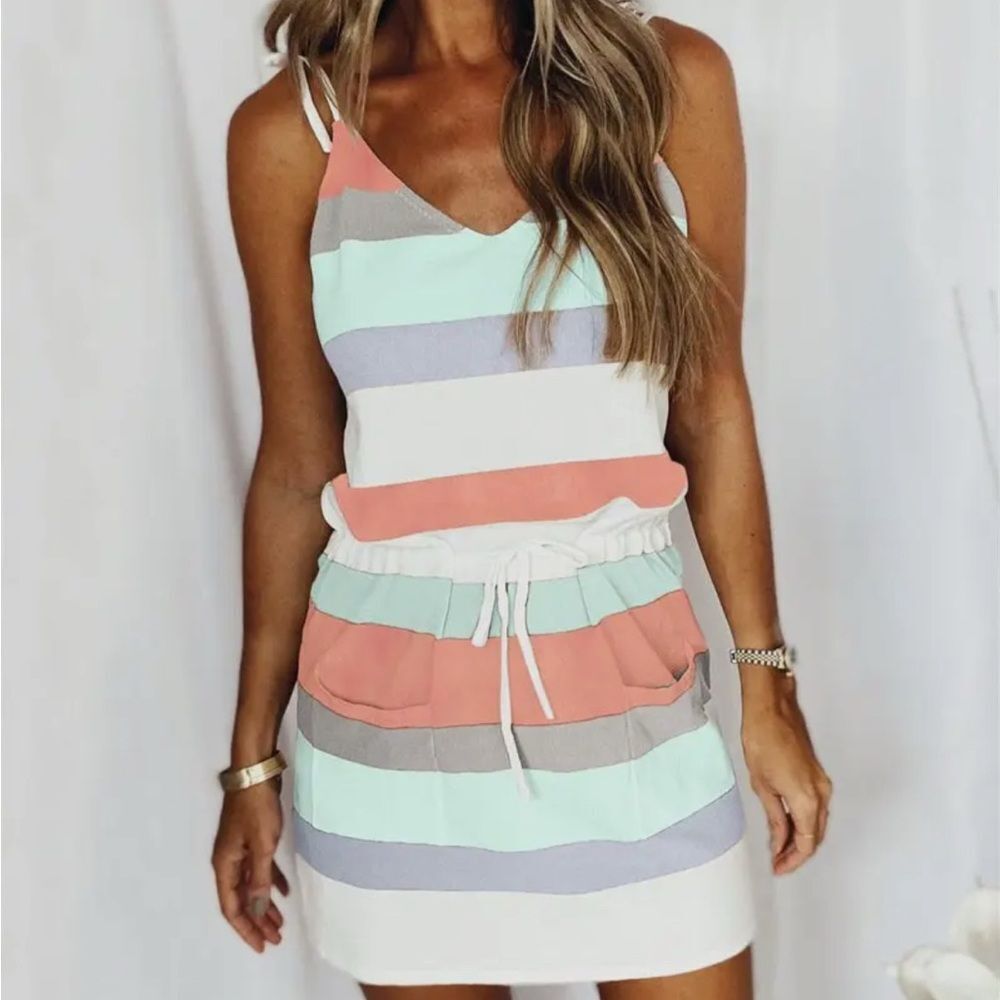 Striped Sleeveless Summer Dress
